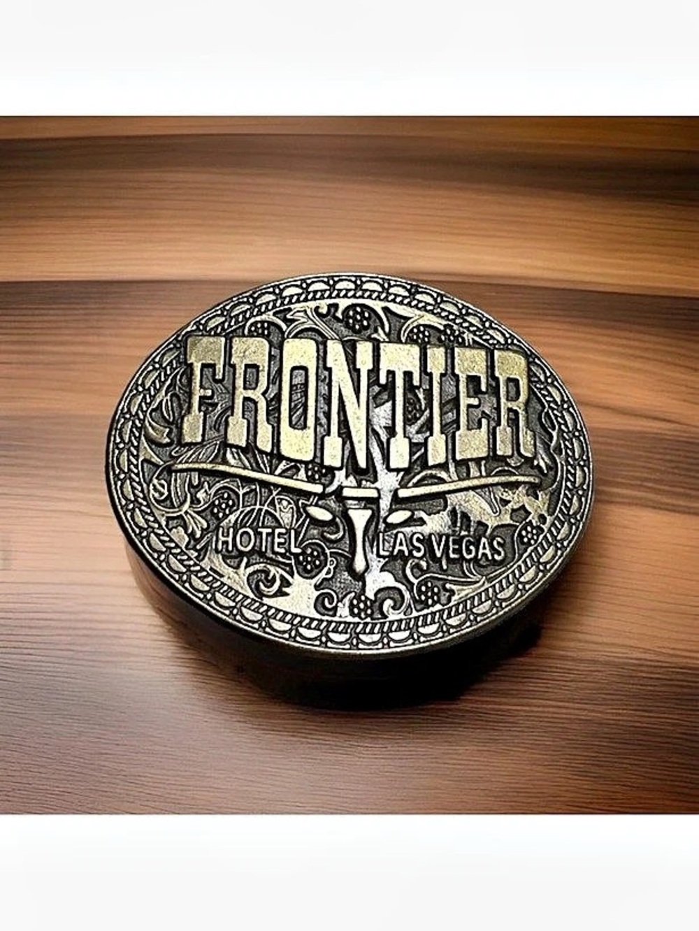 Vintage Frontier Hotel Las Vegas Souvenir Belt Buckle